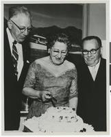 Photograph of Fanny Soss celebrating her 60th birthday, Las Vegas, July 22, 1953