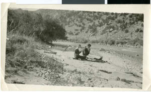 Photograph of Fred and Maurine Wilson near a river, Nevada, circa 1920s to 1940