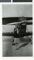 Photograph of Maurine Wilson in front of a plane, Las Vegas, 1929