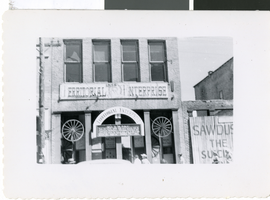 Photograph of a building in Virginia City, Nevada, circa early 1900s