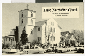 Postcard of First Methodist Church, Las Vegas, circa 1950s