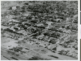 Aerial photograph of downtown Las Vegas, circa 1930s-1940s