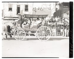 Film transparency of the "Death Valley Express" Stagecoach entry in the Helldorado Parade, Las Vegas, Nevada, May, 1955