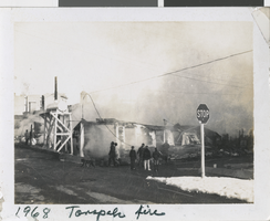 Photograph of Main Street fire, Tonopah, Nevada, 1968