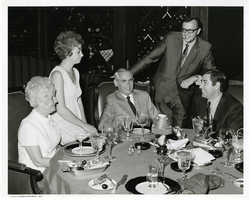 Photograph of Mayor Oran K. Gragson and his wife Bonnie enjoying dinner at the Frontier Hotel and Casino, Las Vegas, Nevada, April 13, 1969