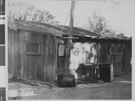 Photograph of a shack house in West Las Vegas, located at 711 Van Buren Avenue, Las Vegas, Nevada, October, 1957