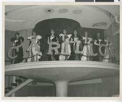 Photograph of Valda Boyne Esau and other Bluebell Girls at Carillon Hearing Aid Convention at Stardust Hotel, Las Vegas November 1958