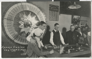 Postcard of Wheel of Fortune at Apache Casino, Las Vegas, circa 1930s