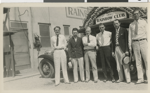 Photograph of men standing outside Rainbow Club, Las Vegas, circa 1930s