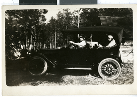 Black-and-white photograph of Wanda Moser at Mt. Charleston, Nevada, 1900-1930