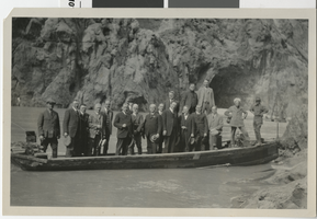 Photograph of Congressional party visiting Black Canyon (Boulder) dam site, March 13, 1923