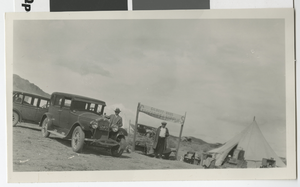 Photograph of Gilbert Bros Groceries & Supplies sign, Wahmonie (Nev.), 1928-1929