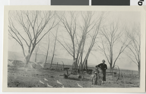 Photograph of Nana Emrich and three children at Eglington Ranch (Nev.), 1920s
