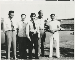 Photograph of Stanley Mitchell and others, 1940s