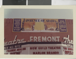 Photograph of a billboard advertisement for "Lawrence of Arabia," Las Vegas (Nev.), 1962