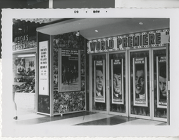 Photograph of the Fremont Theatre entrance advertising "Ocean's 11," Las Vegas (Nev.), August 1960