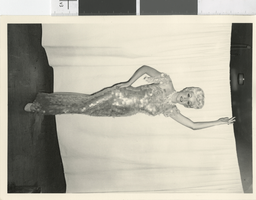 Photograph of costumed showgirl backstage, Las Vegas (Nev.), 1957-1960s