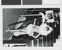 Photograph of a showgirl in a topless costume, Las Vegas (Nev.), 1957-1960s