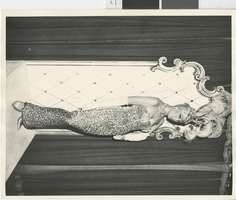 Photograph of a showgirl in a strapless dress, Las Vegas (Nev.), 1957-1960s