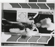 Photograph of showgirl in tasseled dress, Las Vegas (Nev.), 1957-1960s