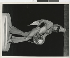 Photograph of showgirl in a costume, Las Vegas (Nev.), 1957-1960s