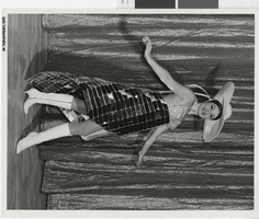 Photograph of a showgirl in a mirrored costume, Las Vegas (Nev.), 1957-1960s