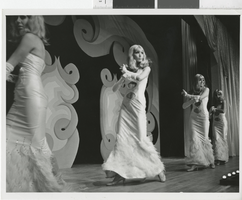 Photograph of four female dancers in Minsky's Burlesque at the Aladdin Hotel and Casino, Las Vegas (Nev.), 1972