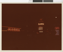 Photograph of the Aladdin Hotel marquee, Las Vegas (Nev.), 1972