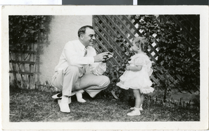 Photograph of Cyril Wengert and daughter Shirley, circa 1938