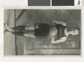 Photograph of Terrance Goodwin of the Clark County High School boys' basketball team, Las Vegas (Nev.), 1923