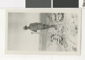Photograph of C. D. Baker at a mining claim, 1920s-1930s