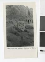 Photograph of park sign, Valley of Fire (Nev.), 1935-1940