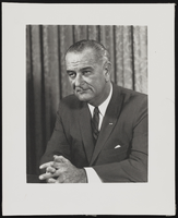 Black-and-white photograph of Lyndon Johnson, Las Vegas (Nev.), 1960