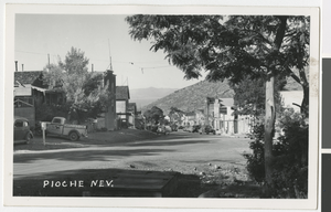 Postcard of neighborhood street, Pioche (Nev.), 1920-1935