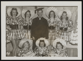 Photograph of Donn Arden with dancers, 1930s-1940s