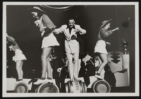 Photograph of Donn Arden and dancers rehearsing, 1930s-1940s