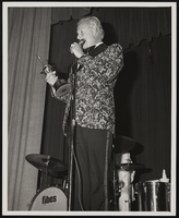 Black-and-white photograph of Donn Arden accepting an award, Las Vegas (Nev.), mid 1970s