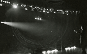 Photograph of Dean Martin under the spotlight, Las Vegas, 1961