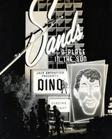 Photograph of the Sands Hotel marquee announcing Dean Martin's closing show, 1960s