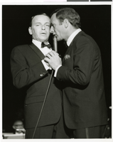 Photograph of Frank Sinatra and Joey Bishop at the Copa Room in the Sands Hotel, Las Vegas, April 1966