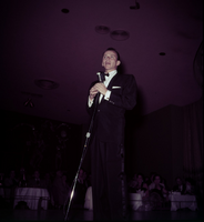 Film transparency of Frank Sinatra onstage in the Copa Room, Sands Hotel, Las Vegas, circa 1960s