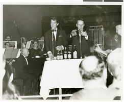 Photograph of Dean Martin and Frank Sinatra onstage at the Copa Room in the Sands Hotel, Las Vegas, January 22, 1964