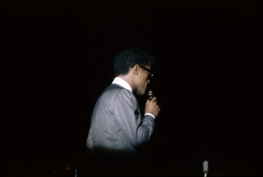 Slide transparency of Sammy Davis, Jr. onstage at the Sands Hotel, Las Vegas, February 1963