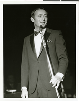 Photograph of Joey Bishop onstage at the Copa Room in the Sands Hotel, Las Vegas, August 1965