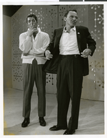 Photograph of Dean Martin and Frank Sinatra on set, Las Vegas, circa late 1950s to early 1960s