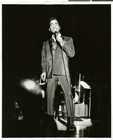 Photograph of Sammy Davis, Jr. onstage at the Copa Room, Las Vegas, 1963