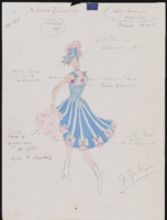 Seven acrobat (acro) females: costume design drawings, 1983