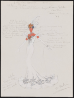 Cancan gown for principal female singer: original drawing, 1983