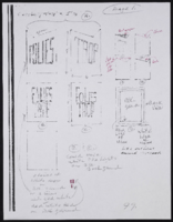 Background neon lettering: notes and sketches, photocopies