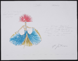 38 showgirls: color photocopy of drawings with notes